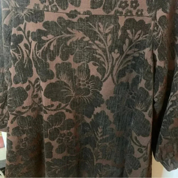 Anthropologie Elevenses Tapestry Victorian Jacquard Float Coat Brown 12 - Picture 6 of 9